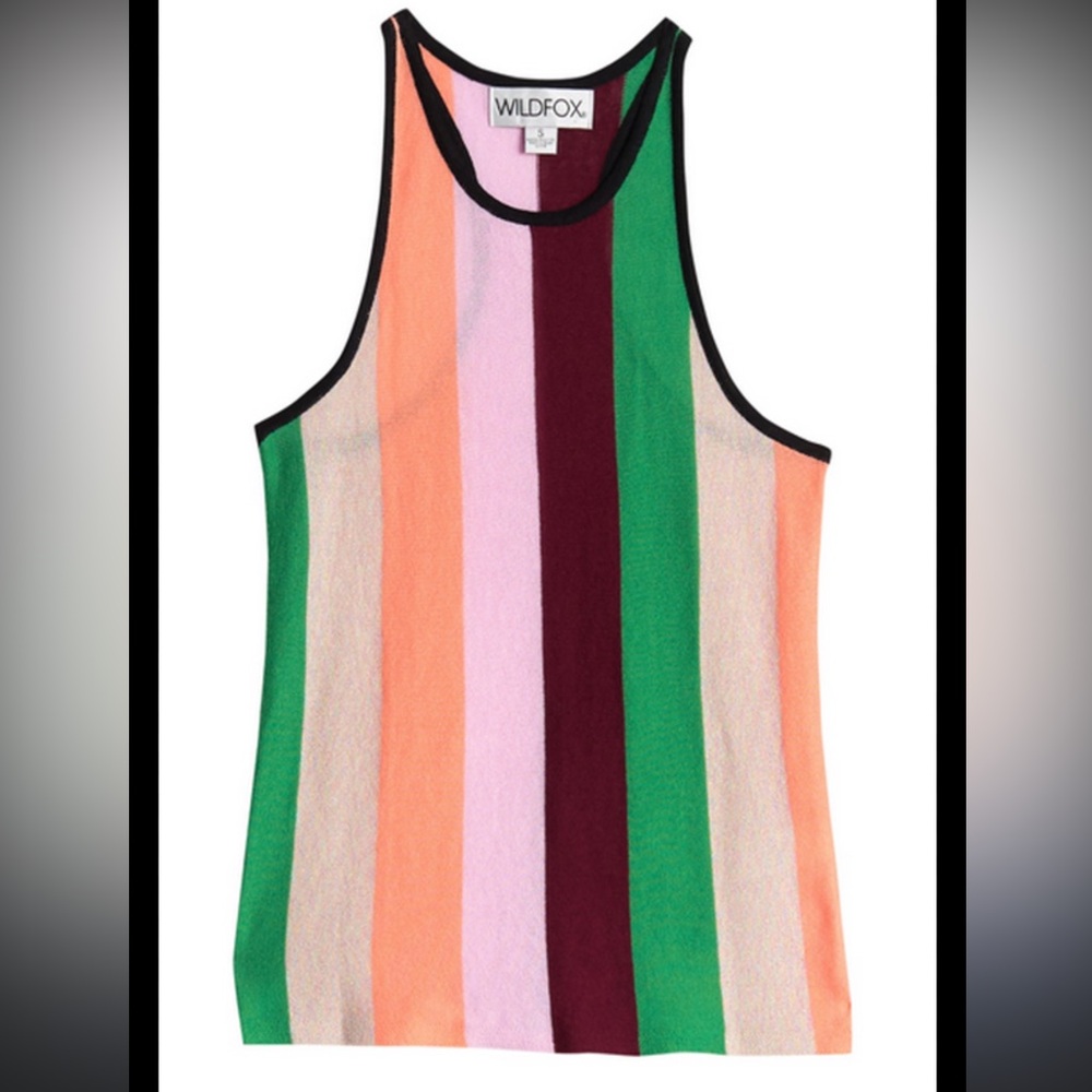 Wildfox knit Colorful Striped Tank Top